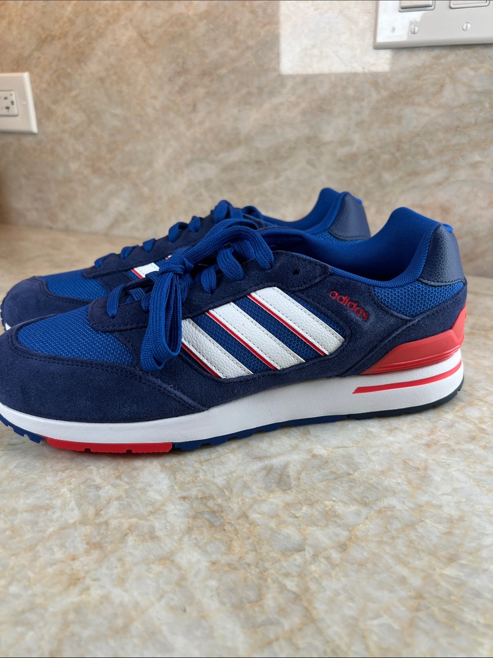 Runs 80s adidas Navy Blue, White & Red Athletic Sneakers - Picture 5 of 6